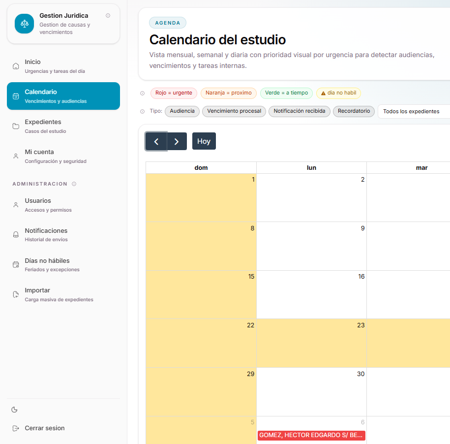 Captura de pantalla de Proyecto Legal